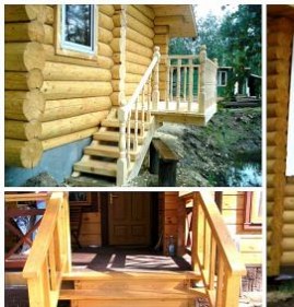 ступени из бревна для крыльца Пермь