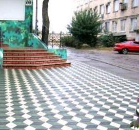 Укладка тротуарной плитки зимой Пермь