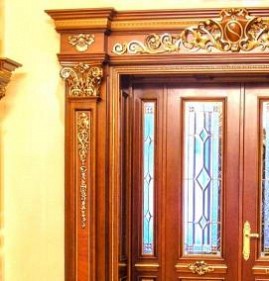 Входная дверь двухстворчатая деревянная Пермь