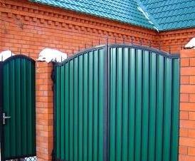 Ворота из профнастила для частного дома  Пермь