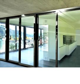 Алюминиевые панорамные раздвижные двери - тип 4