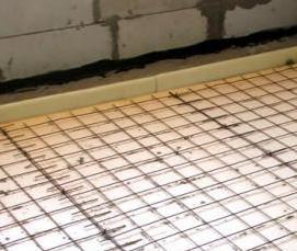 Армирование стяжки пола сеткой - вариант 2