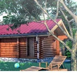 Баня совмещенная с хозблоком - тип 1