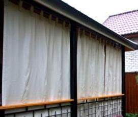 Белая беседка со шторами - вариант 4