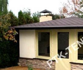 Белая беседка со шторами - вариант 3