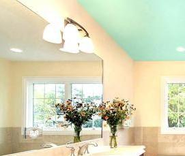 Бело голубой натяжной потолок - тип 4