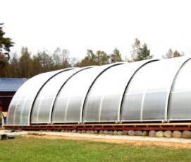 Белорусская теплица с раздвижной крышей - тип 4