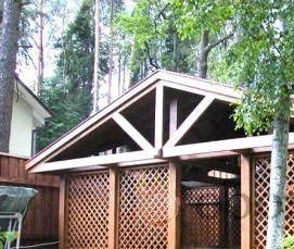 Беседка для дачи с зоной барбекю - вариант 3