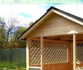 Беседка из дерева коричневая - модель 1