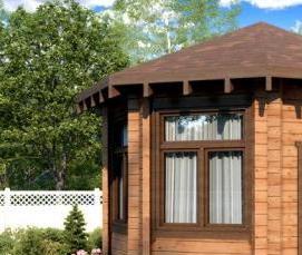 Беседка из клееного бруса с мангалом - тип 1