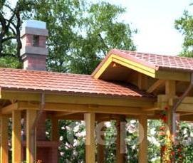 Беседка из профилированного бруса с барбекю - модель 3