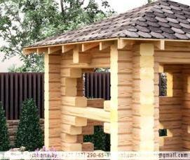 Беседка из профилированного бруса с барбекю - модель 2