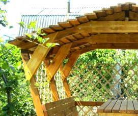 Беседка качели из дерева - вариант 1