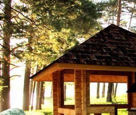 Беседка с каменным мангалом - модель 1