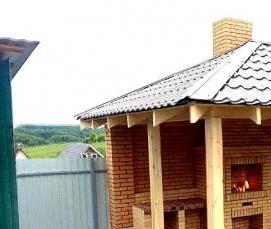 Беседка с каменным мангалом - модель 2