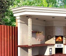 Беседка с камином и мангалом - вариант 1