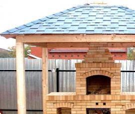 Беседка с камином и мангалом - вариант 2