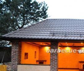 Беседка с мангалом и казаном - модель 2