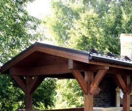 Беседка с мангалом и печкой из кирпича - вариант 1