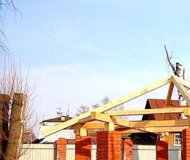 Беседка с мангалом из кирпича - тип 1