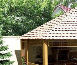 Беседка с мангалом из кирпича - тип 3