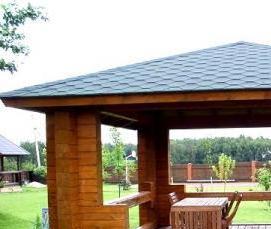 Беседка с мангалом из кирпича - тип 2