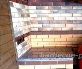 Беседка с мангалом из кирпича зимняя - вариант 2