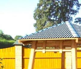 Беседка с печкой и мангалом - модель 1