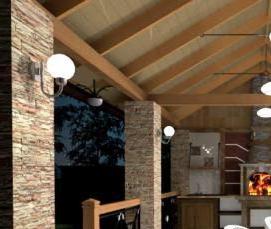 Беседка совмещенная с мангалом - тип 4