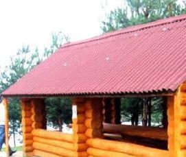 Беседки для дачи из оцилиндрованного бревна - вариант 4