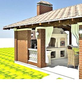 Беседки для дачи с барбекю - вариант 3