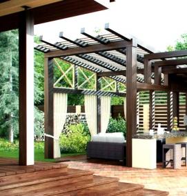 Беседки для дачи с барбекю - вариант 2