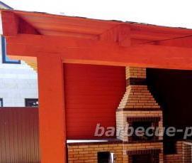 Беседки из бруса с барбекю - модель 1