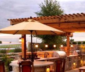 Беседки из бруса с барбекю - модель 2