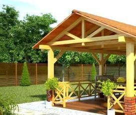 Беседки из дерева для дачи - тип 2