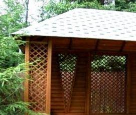 Беседки из дерева коричнево бежевые - вариант 2