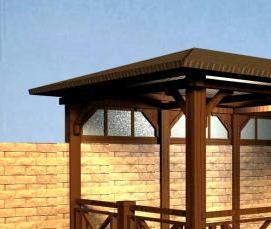 Беседки кирпично деревянные - тип 2