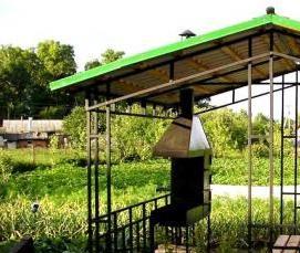 Беседки летние кухни из дерева - модель 2