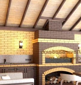 Беседки с мангалом и хозблоком - тип 1