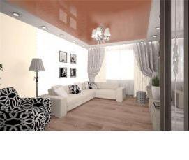 Бесщелевые натяжные потолки - вариант 3