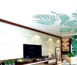 Бирюзовый натяжной потолок - модель 3