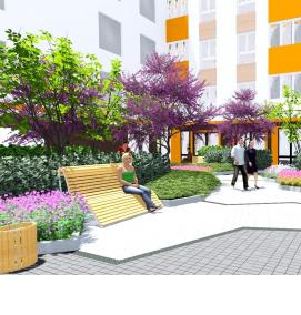 Благоустройство придомовой территории - вариант 1