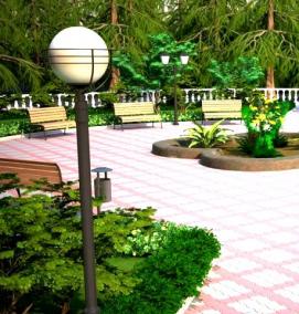 Благоустройство территории: ограждение - вариант 3