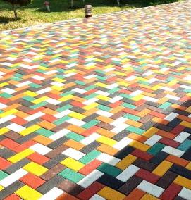 Брусчатка вибропрессованная двухслойная фактурная цветная - модель 4