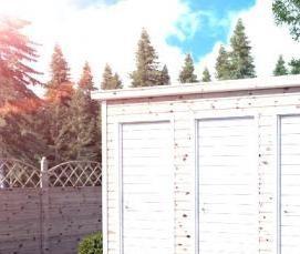 Бытовка дачная утепленная с туалетом и душем - модель 4