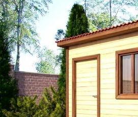 Бытовки деревянные со сборкой на участке - модель 2