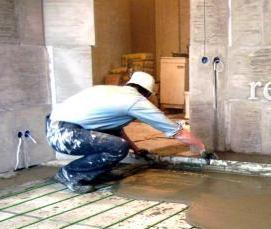 черновая стяжка под теплый пол - вариант 1