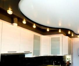 черный зеркальный натяжной потолок - тип 1