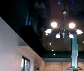 черный зеркальный натяжной потолок - тип 2