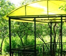 Дачная беседка из металла и поликарбоната - тип 4